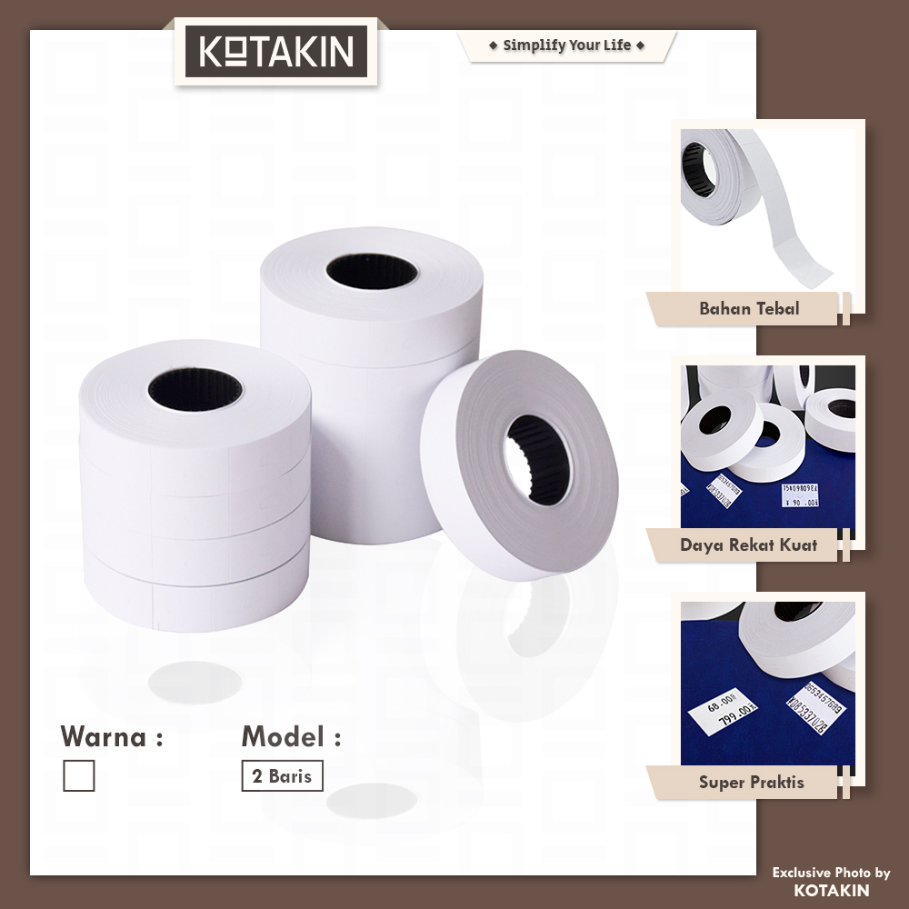 Kertas Label Putih 2 Baris